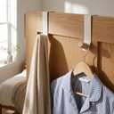 LEIFIDE 4 Pcs Over The Door Hooks Heavy Duty Door Hanger Metal Hanging Hooks for Towels, Clothes, Hats, Bags, Towels, Shoe, Home Bedroom, Bathroom Entrance Decoration (White,4.72 Inch,Single Hook)