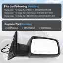 Door Mirror Right Passenger Side Replacement For Ram 1500 2014-2018 Ram 2500 2013-2018, Replace 68147862AQ, Black 5PINS
