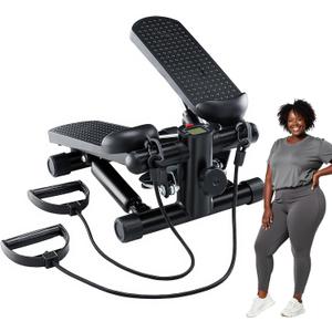 OLIXIS Steppers for Exercise At Home Workout Equipment, Mini Stepper Exercise Machine for Senior Citizens, Twist Stepper with Resistance Bands, Cardio Weight Loss Equipment Home Fitness