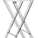 VEVOR Acrylic Folding Tray Table, Acrylic End Table with Folding X Leg, Clear Acrylic Side Table for Coffee, Drink, Food, Snack for Living Room & Bedroom (11.4"D x 15.7"W x 22.8"H)