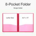 Oxford Poly 8-Pocket Organizer, Letter Size Folder, Durable Translucent Poly, Wire Binding, Holds 200 Sheets, Assorted Colors (Red, Blue, Green and Purple), No Color Choice, 1 Per Pack (5740404)