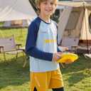 Boys Activewear Set 2 Piece Athletic Outfit 5-15Y Quick Dry Long Sleeve Shirt & 2-in-1 Shorts with Compression Leggings, Sports Running Soccer Clothing Set, Size: 10-11 Years