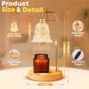 EPIMA Candle Warmer Lamp with Timer and Dimmer, Electric Wax Warmers for Scented Candles with 5 Brightness Settings, Anti-Glare Lamp with Adjustable Height, Home Decor, Gift for Christmas, Birthday (Champagne)