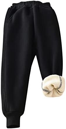 Gihuo Unisex Boys Girls Winter Warm Sherpa Lined Sweatpants Jogger, S