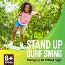 Swurfer Kick Stand Up Surfing Tree Swing Outdoor Swings for Kids Up to 200 Lbs - Hang from Up to 10 Feet High - Includes 24" SwingBoard, UV Resistant Rope, & Handles