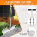 Manual Edger Lawn Tool: Half Moon Edger with Saw-Tooth Upgrade  38'' Stainless Steel Edging Tool for Garden, Yard & Sidewalks  Ergonomic T-Grip for Clean Edging on Flower Beds