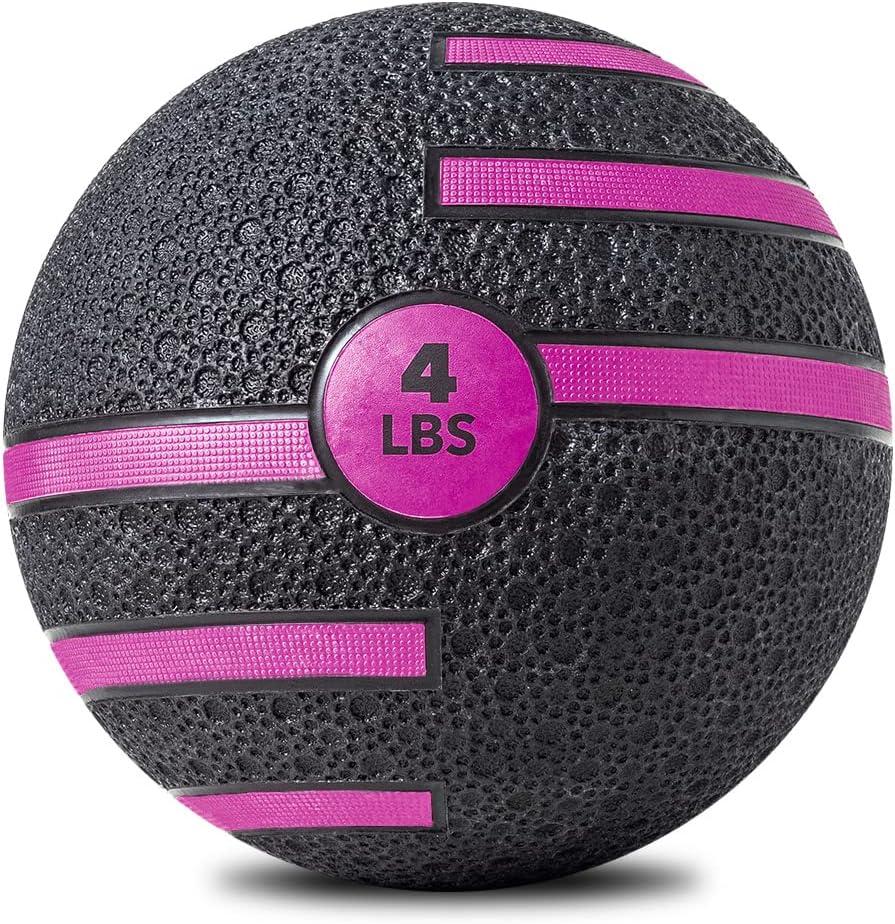 JFIT Dual Texture Medicine Ball – Weighted Exercise Ball for Strength, Core & Functional Fitness Training 4 LB