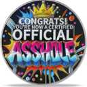 2 x Certified Official Asshole Challenge Coin Graffiti Middle Finger Challenge Token Bold Gag Gift for Friends & Coworkers Funny Collectible for Men & Women