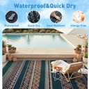 MontVoo Outdoor Rug Carpet Waterproof-Patio Rug Mat 5x8 Reversible RV Outdoor Camping Rugs Picnic Beach Mats Plastic Straw Outside Rugs for Balcony Porch Pool Deck Boho Patio Decor