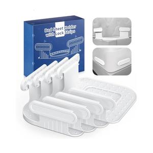 Bed Lock Sheet Holders Fit All Sheet Size, New Upgrade Sheet Straps Keep Sheets Firm & Tight, Bed Fitted Sheet Holder for Corners, Sheet Clips, Mattress Sheet Holder Strap, Sheet Secure Lock Fasteners 3 Piece set