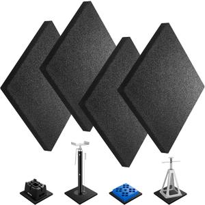 BOYISEN RV Stabilizer Jack Pads Rubber - Trailer Leveling Block Flex Pads Non-Slip W/Great for RV Camper Travel Trailer on Gravel Uneven Terrains (12" (4-Pack))