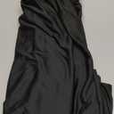 PARTISKY Black Polyester Table Skirt for Rectangle Tables 8ft, Wrinkle Resistant Pleated Ruffle Table Cloth for Banquet Wedding Trade Baby Shower Display Gift Dining Table (108" x 30" (Rectangular))