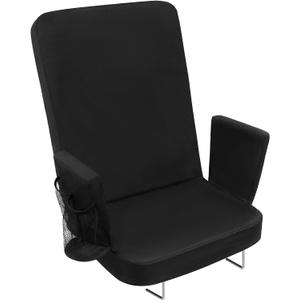 TOPSKY Stadium Seat with Back Support, Comfortable Padded Cushion, Folding Bleacher Seat with Metal Hook, Shoulder Strap, Carry Handle, Cup Holder (Black, 1 Pack) TOPSKY Stadium Seat with Back Support, Comfortable Padded Cushion, Folding Bleacher Seat with Metal Hook, Shoulder Strap, Carry Handle, Cup Holder (Black, 1 Pack)