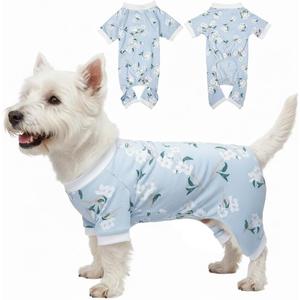 2026 New Cotton Dog Pajamas for Small & Medium Dogs - Soft Pet Onesie, Comfy Puppy Coat with Various Prints, Cute Pet Apparel for Dogs Magnolia Medium