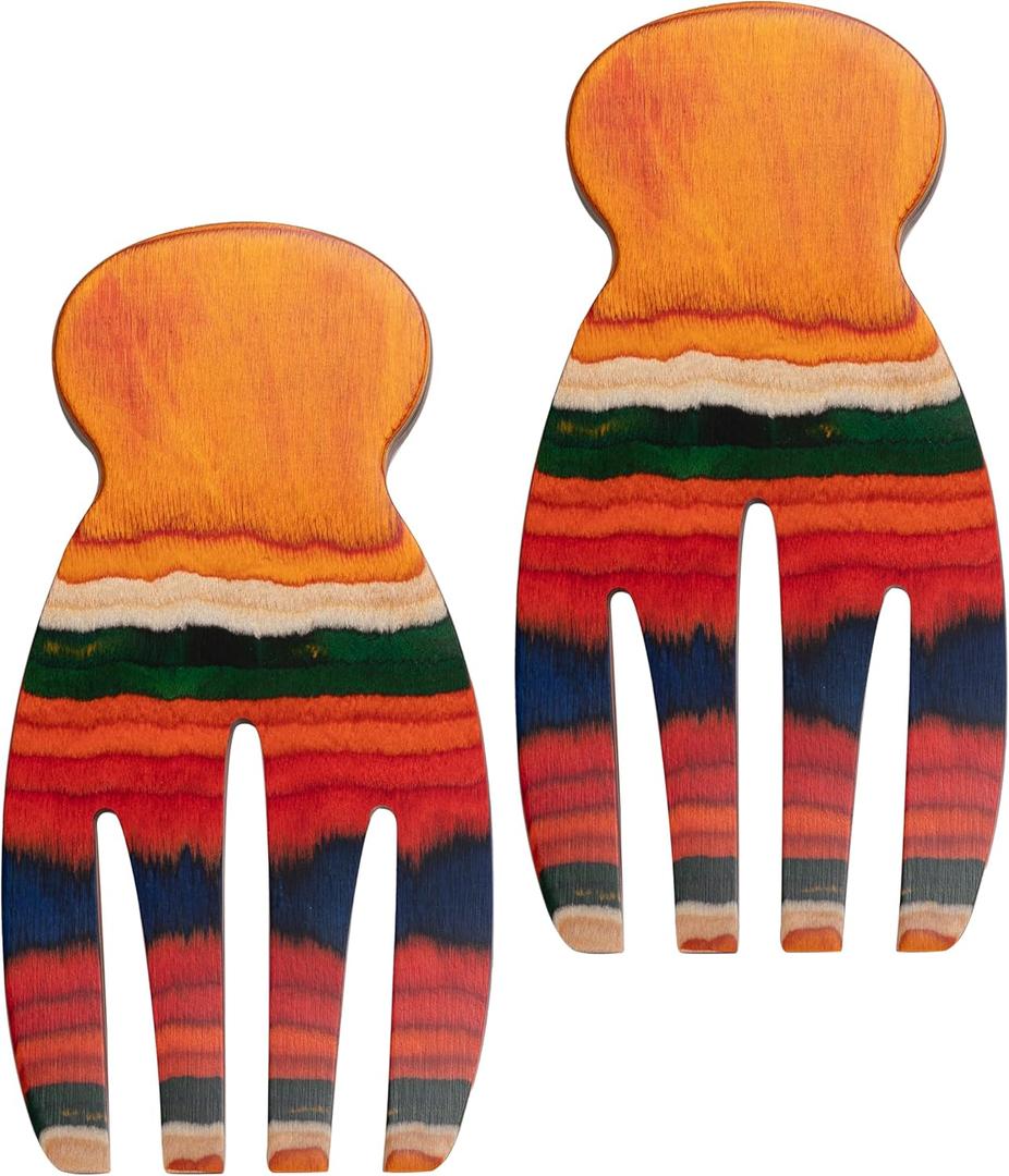 2 Pcs Salad Hands, Pakkawood Salad Tongs for Serving Salad Mixes, 7.25 Large Salad Servers Set, Kitchen Cooking Utensil, Serving Utensils for Tossing & Serving