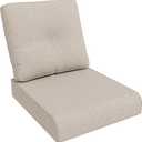 Outdoor Chair Cushions Set for Patio Furniture, 22x25/22x24 Inch, Waterproof & Fade Resistant Patio Chair Cushions, Think Patio Furniture Cushion for Chair, Sofa, and Couch (Beige, 1 Set)