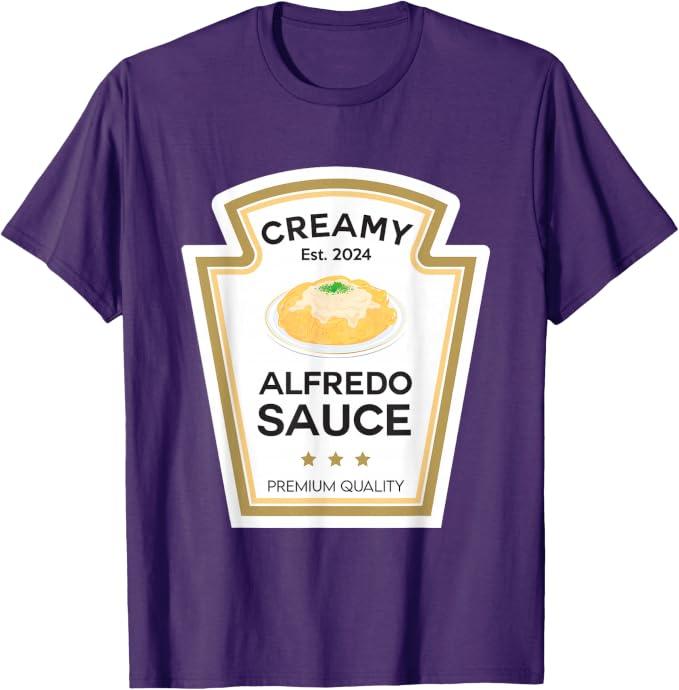 Creamy Alfredo Sauce Condiment With Jesus Christian Family T-Shirt L