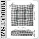 Geetery 4 Pack Chair Cushions for Dining Chairs, 16" x 15" Gray and White Kitchen Chair Cushions with Ties Buffalo Plaid Soft Comfy Seat Pads for Home Office Living Room Outdoor Indoor
