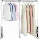 Nisorpa Pull Down Closet Rod, Adjustable 35-48 Inch Aluminium Wardrobe Lift Rail Organizer Buffer Return Closet Rod Pull Down Heavy Duty for High Cabinet Side Mounted 23 lbs Load Capacity