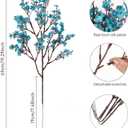 8Pcs Babys Breath Artificial Flowers Silk, Real Touch Peacock Blue Bouquets Flowers for Vase Home Office Wedding Spring Winter Indoor Outdoor Centerpiece Table Mother's Day Decorations