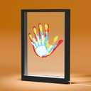 Mothers Day Gifts for Grandma, Grandma Birthday Gift from Granddaught Grandson Grandchildren, Family Handprint kit with Light (Black)