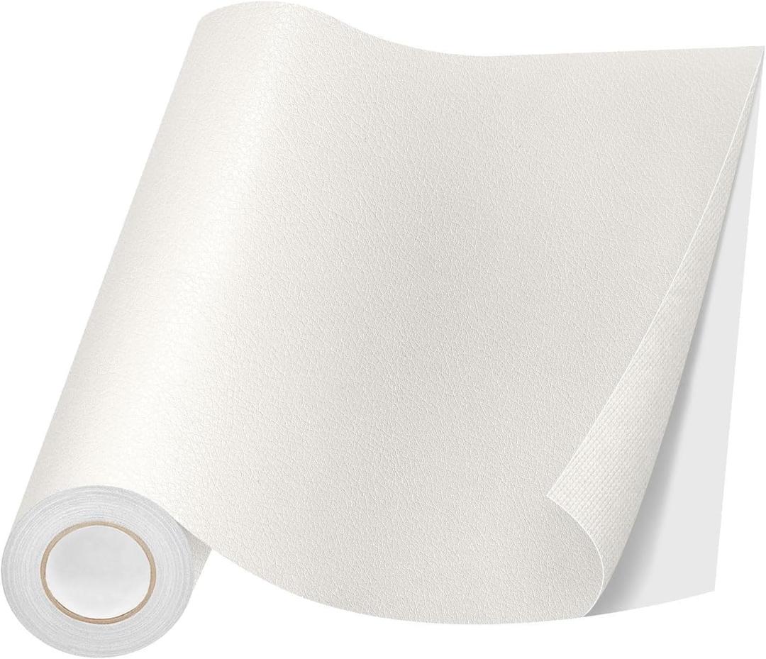 Lifeshoon Leather Repair Patch, 35X79 Inch Self Adhesive Leather Repair, Large Vinyl Patch Tape for Couches, Furniture, Car Seats, Cabinets, Wall, Handbags （35X79 Inch, White）
