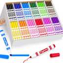 Aigybobo 336 Count Washable Markers Bulk, 12 Assorted Colors, Broad Line Conical Tip Coloring Marker for Kids, Markers Bulk Pack for Classroom, School Art Supplies & Back to School Supplies