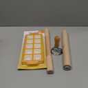 8PCS Ravioli Maker Press Set,Ravioli Stamp Maker Cutter with Wood Rolling Pin,Empanada Maker-Press,Ravioli Wheel and Stuffing Spoon,for Homemade Pasta,Dumpling,Pastry Kit(Yellow)