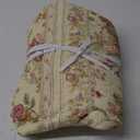 Greenland Home Antique Rose - Classic Traditional Floral - 100% Cotton Quilted Throw Blanket, 50 x 60 inches, Ecru