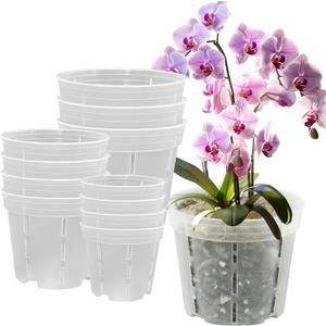 Orchid Pot 4 5 6 Inch 12Pack, Orchid Pot with Holes for Repotting, Breathable Slotted Flower Plant Pots Indoor Outdoor