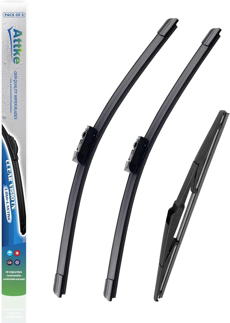 ATTKE Front Wiper Blades and Rear Wiper for Toyota Sienna 2011-2021, OEM Wiper Wiper (28“ + 20” + 16” 3 Wiper Blades)