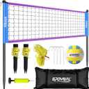 Portable Volleyball Net for Backyard, 20 FT, Adjustable Height, 20FT-Purple