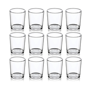 Votive Candle Holders Set of 12 - Glass Votives Holder - Clear Floating Tealight Candle Holder Bulk for Table Centerpieces & Wedding Decor