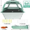 WhiteFang Deluxe Pop Up Beach Tent Sun Shade Shelter for 3-4/5-6 Person, UV Protection, Extendable Floor with 3 Ventilating Windows Plus Carrying Bag, Stakes, and Guy Lines