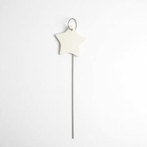 Ceramic Plant Markers - White Double Sided Reusable Tags for Garden, Herb & Vegetable Labels, Decorative Plant Signs, Star Pack