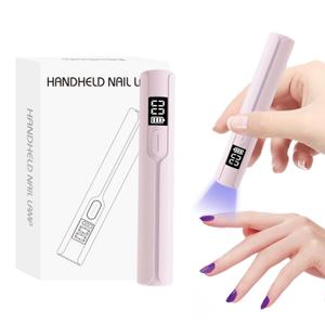 3 x Handheld UV Light for Nails, Mini LED Gel Nail Lamp 3W, Portable Small Nail Dryer with 2 Timers, LED Display, Cordless Rechargeable Nail Cure Light for Fast Drying