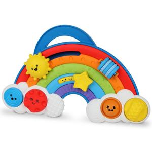Learning Resources Rainbow Busy Board - Montessori Busy Board, Toddler Sensory Toys, Boy and Girl Travel Toys for Toddlers, Fine Motor Toy, Sensory Toddler Travel Activities, Educational Gifts