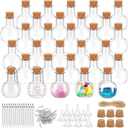 30 Packs Mini Plastic Bottles with Corks Clear Small Plastic Bottles for Birthday Baby Shower Wedding DIY Crafts Party Christmas Halloween Decoration Present
