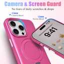 ankofave for iPhone 15 Pro Max Case with Magnetic Invisible Stand, Matte Luxury Metallic Luster, 3.0 mm Thick Protection Hard PC Scratch-Resistant Phone Case for iPhone 15 Pro Max 6.7", Rose Red