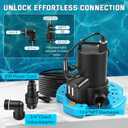 1/3HP Automatic Pool Cover Water Pump, 3035GPH Submersible Sump Pump w/Filter Net, 25ft Power Cord & Check Valve, Water Removal for Swimming Pool, Hot Tubs, Rooftops, Water Beds