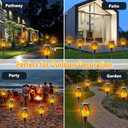 4 Pack Super Larger Size Solar Flame Torch Lights with Flickering Flame, Solar Flame Lights Outdoor Waterproof for Garden Decor, Extra Bright Tiki Torches Solar Lights Outdoor for Pathway Patio Yard