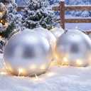 Threan 12 Inch Silver Matte Large Christmas Ball Ornament