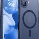 CANSHN Magnetic for iPhone 17 Case, Upgraded [Full Camera Protection] [Compatible with Magsafe] [Translucent Matte] Shockproof Protective Phone Case for iPhone 17 - Deep Blue