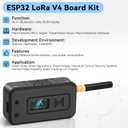 ESP32 LoRa V4 Development Board +L76 GNSS Module +3000mAh Battery +Black Case, ESP32-S3 SX1262 LoRa WiFi Bluetooth 2MB PSRAM 16MB Flash 915MHz Antenna OLED Support GPS Solar for Meshtastic