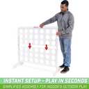 GoSports 4 Foot Giant Wooden 4-in-a-Row Connect Game Jumbo Party Size with Heavy-Duty Coins Easy Setup and Portable Design for Indoor and Outdoor Yard Game for Adults