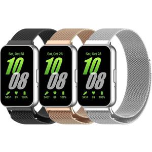 3 Pack Mesh Metal Watch Bands for Samsung Galaxy Fit 3 Watch Band,Stainless Steel Compatible with Samsung Galaxy Fit 3 for Women Men Fit 3 Bands