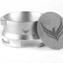 54mm Dosing Funnel Espresso Puck Screen Set KNODOS Grinder Trigger Portafilter Funnel and Filter Compatible with Breville 54mm Portafilters (Silver)