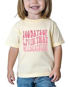 ArtJaroz 100 Days of School Shirt Kids Boys Girls Happy 100th Day of School Costume T-Shirt Toddler Graphic Short Sleeve Tops Tee 2-8T, 120