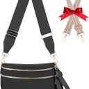 Checkered Crossbody Bag Bum Bags for Women Large Nylon Checkered Purse Fanny Packs Sling Bag, Bonus with a Extra Strap