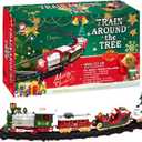 Christmas Tree Train Set with Light & Sound Hanging Christmas Train Set with Locomotive Carriage Sleigh and Tracks for Kids Gifts Tree .-